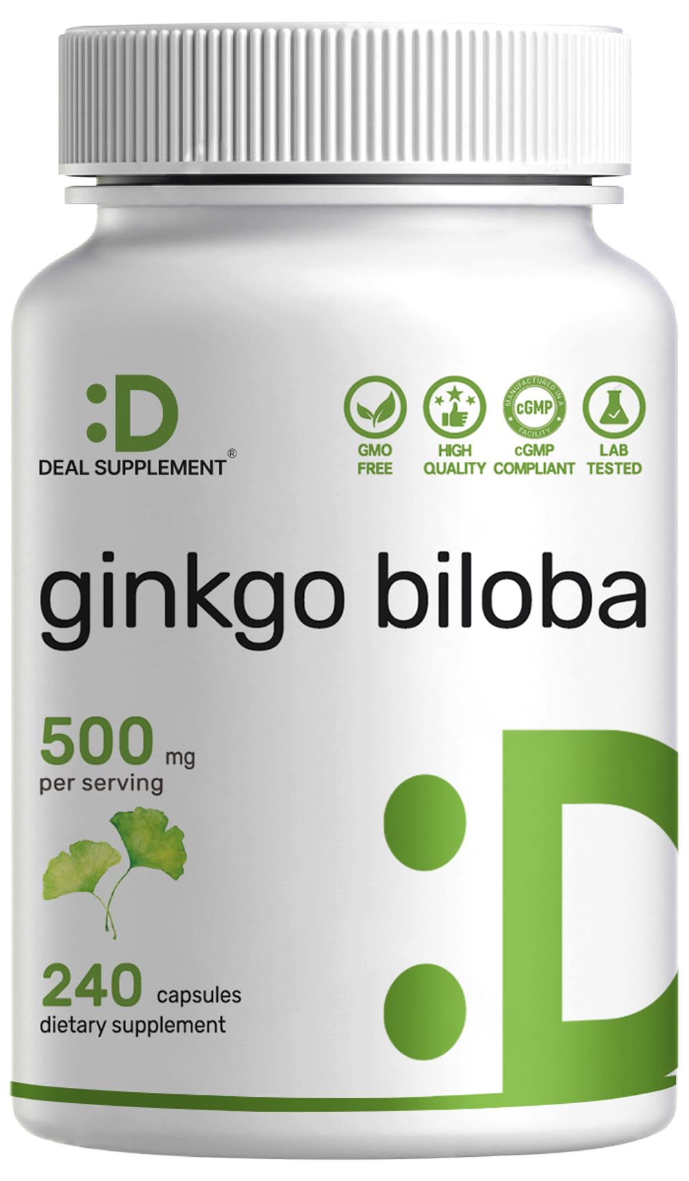 DEAL SUPPLEMENT Ginkgo Biloba 500mg Brain Function - 240 Capsules