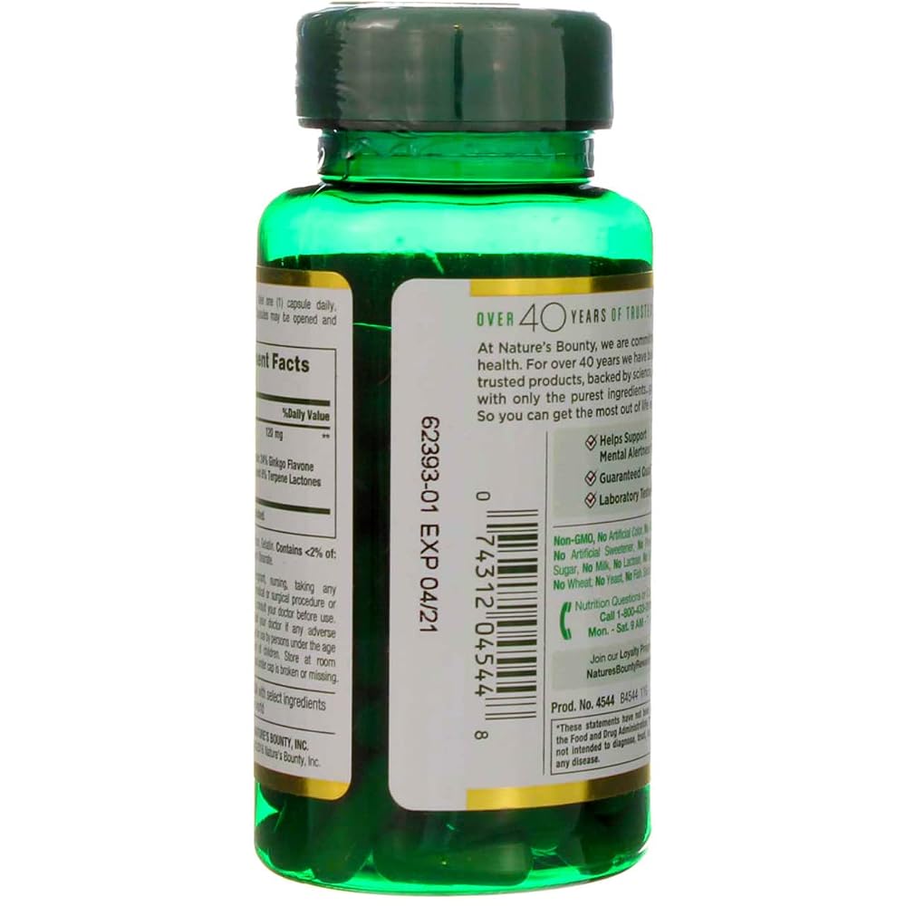 Nature's Bounty Ginkgo Biloba 120mg - 300 Capsules - image 3