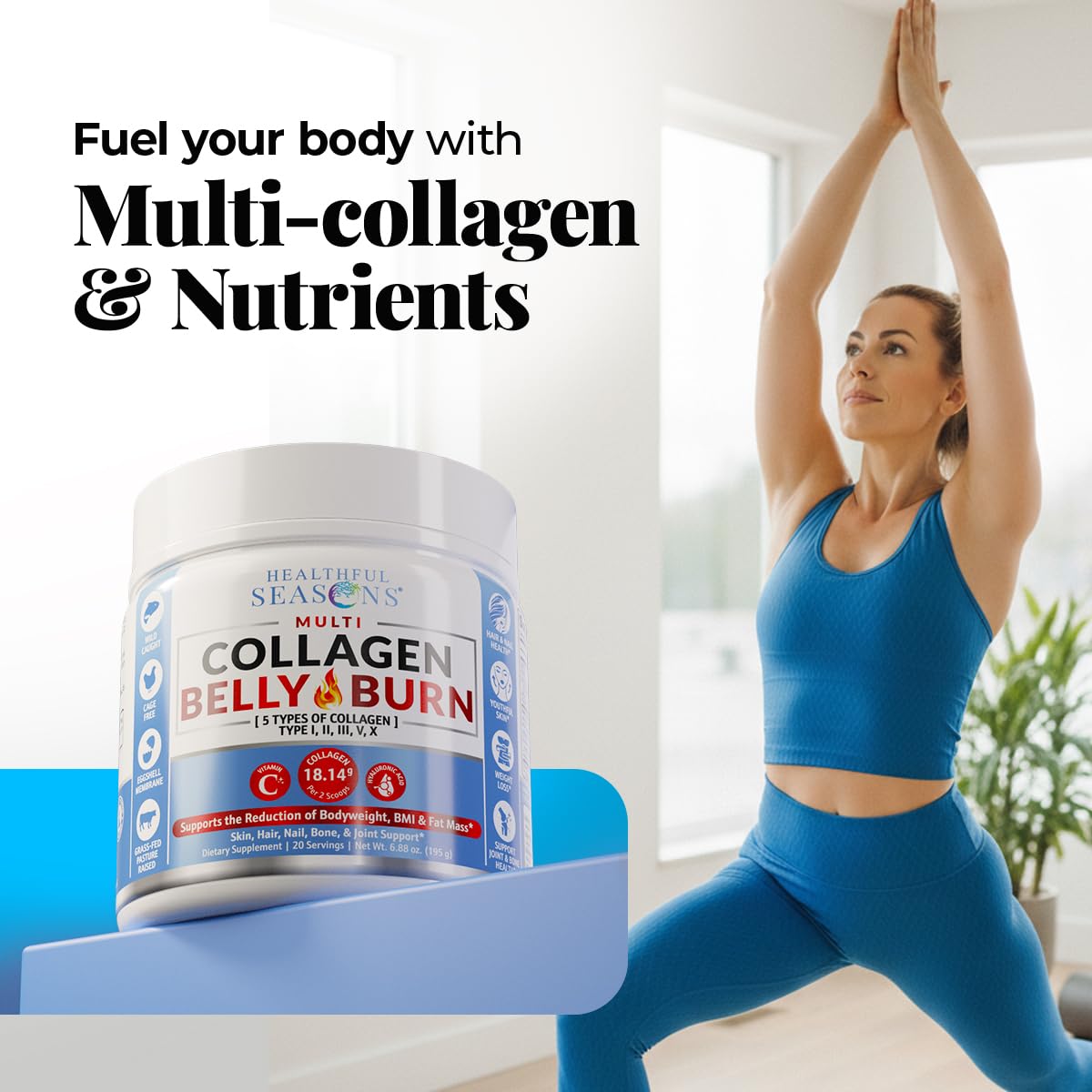 Healthful Seasons Collagen Belly Burn Peptides Powder - 20 Servings - image 2