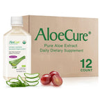 AloeCure Pure USDA Organic Aloe Vera Juice Supplement in Grape Flavor
