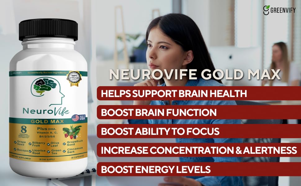 GREENVIFY NeuroVife Gold Max Brain Support Supplement