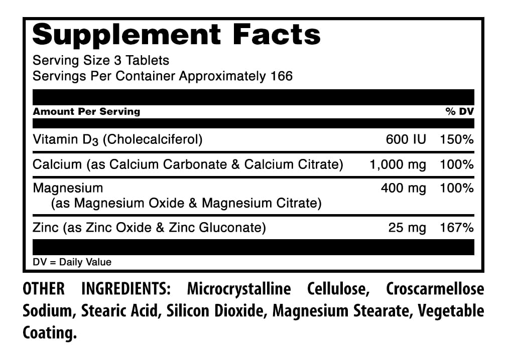 Amazing Formulas Calcium Magnesium Zinc with Vitamin D3 Supplement