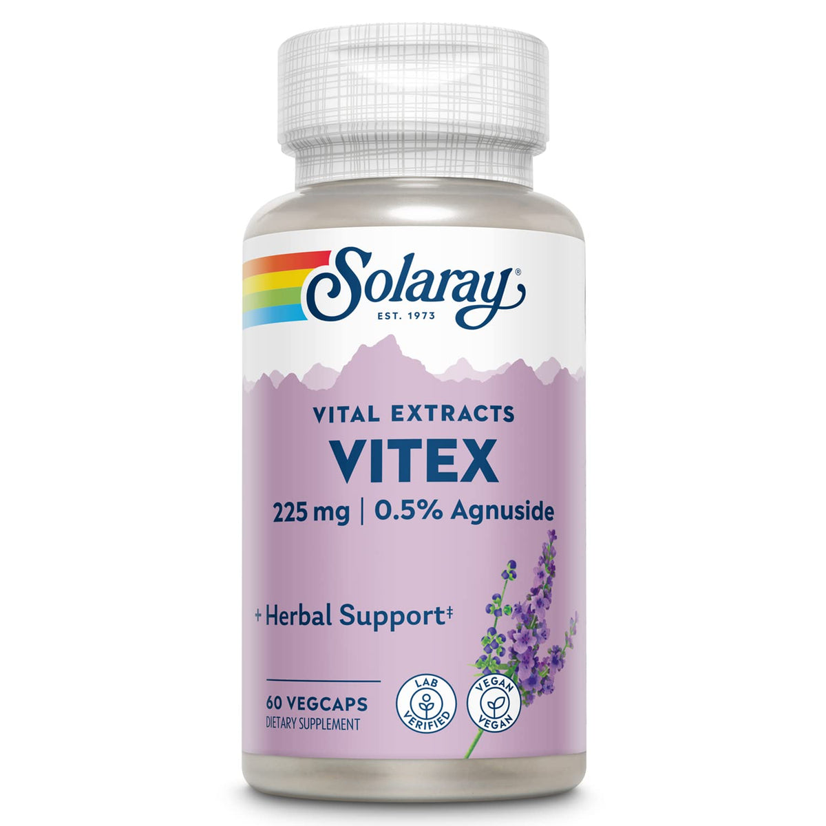 SOLARAY Vitex Berry Extract 225 mg Chasteberry - 60 Vegetarian Capsules
