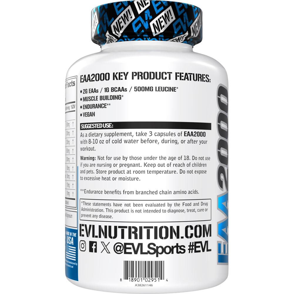 Evlution EAA2000 Essential Amino Acids - 90 Capsules - image 3