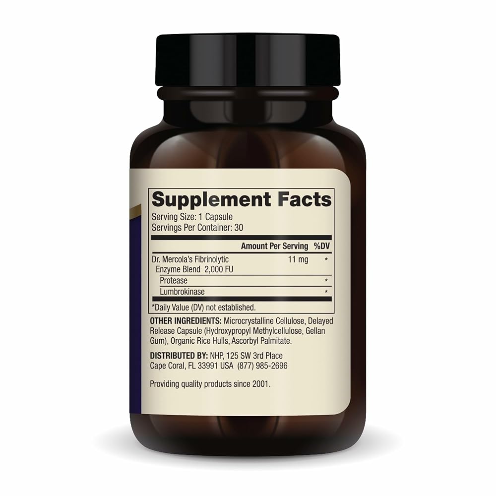 Dr. Mercola Lumbrokinase Enzymes 11 mg - 90 Capsules - image 2