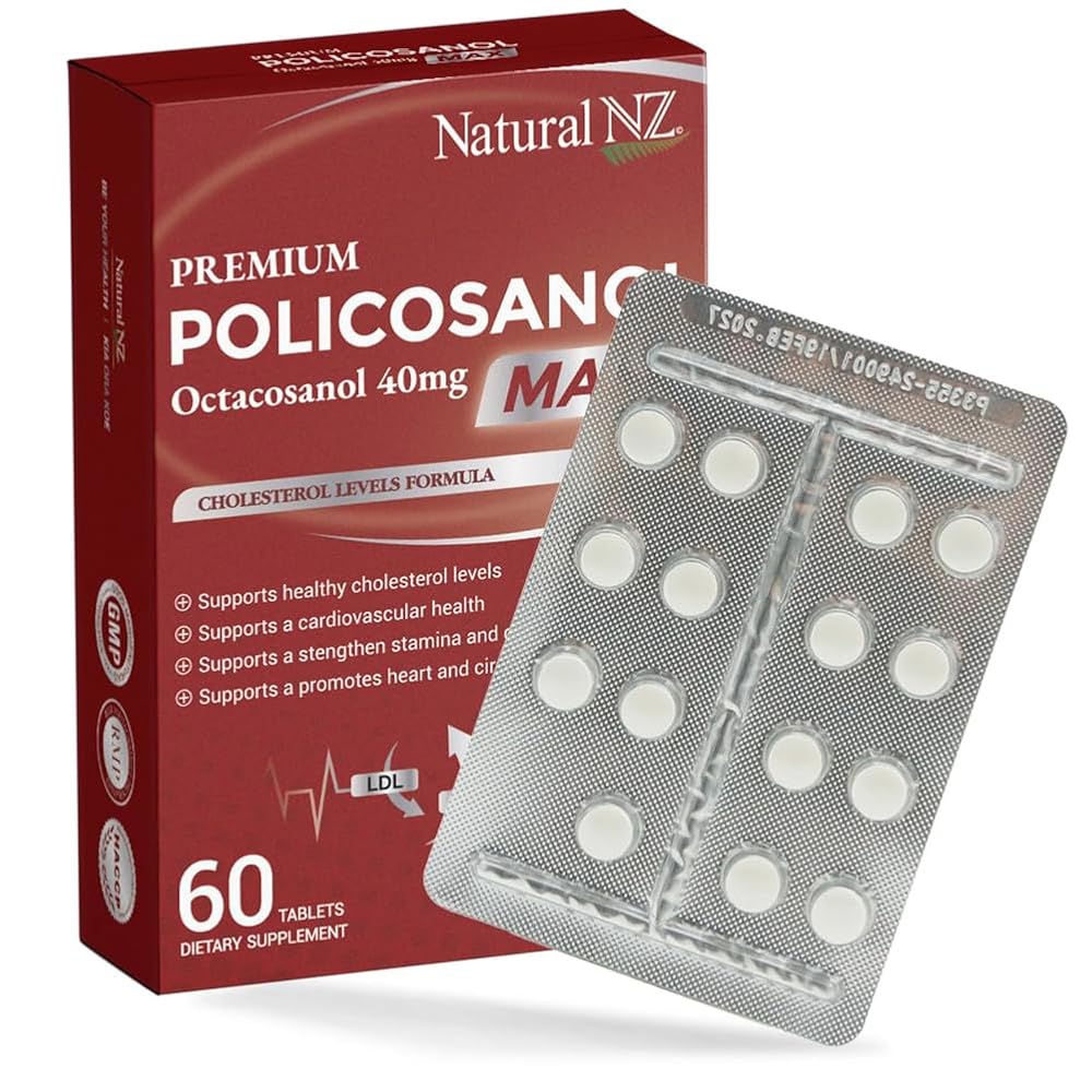 Natural NZ Policosanol Max 66.8mg (Otacosanol 40mg) 1-A-Day 60 Tablets