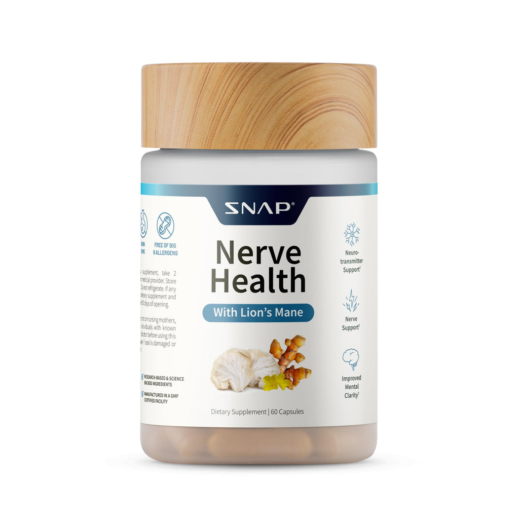 Snap Supplements Nerve Health Support with Lion's Mane - 60 Capsules