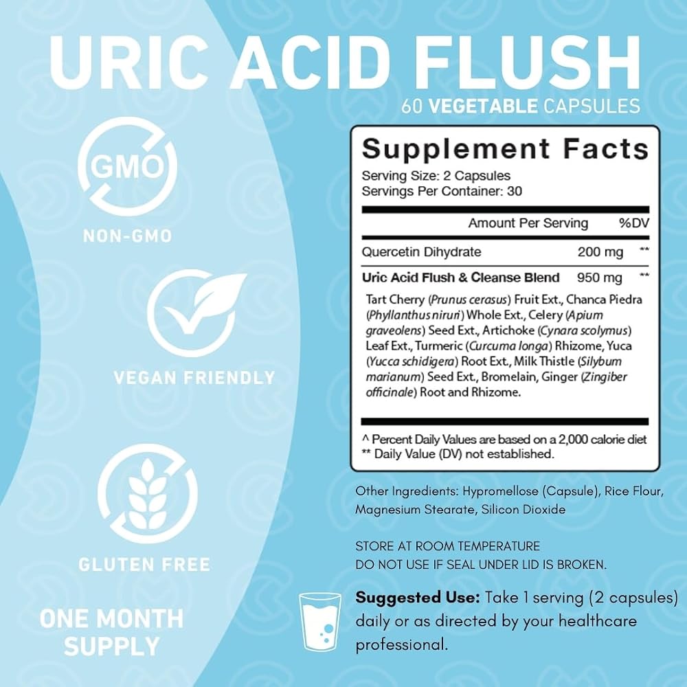 PUREFINITY Uric Acid Flush & Cleanse Capsules - 60 Count - image 4