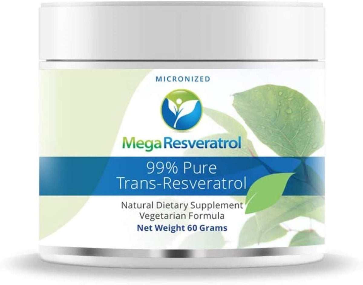Mega Resveratrol 99% Pure Micronized Trans-Resveratrol Powder - 60g