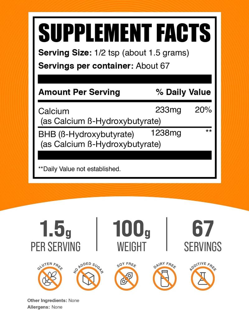 BulkSupplements Calcium BHB Powder - 100g - image 2