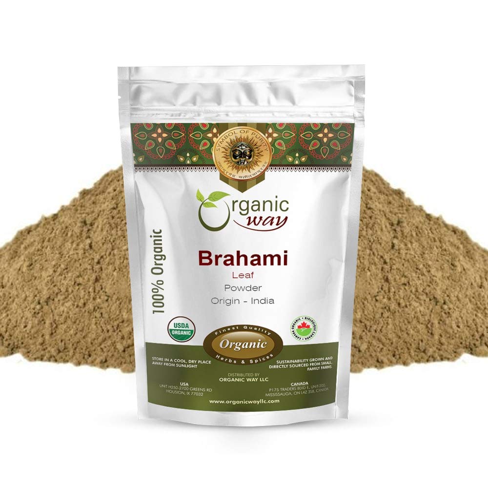 Organic Way Brahmi Leaf Powder (Bacopa Monnieri) - Organic & Kosher