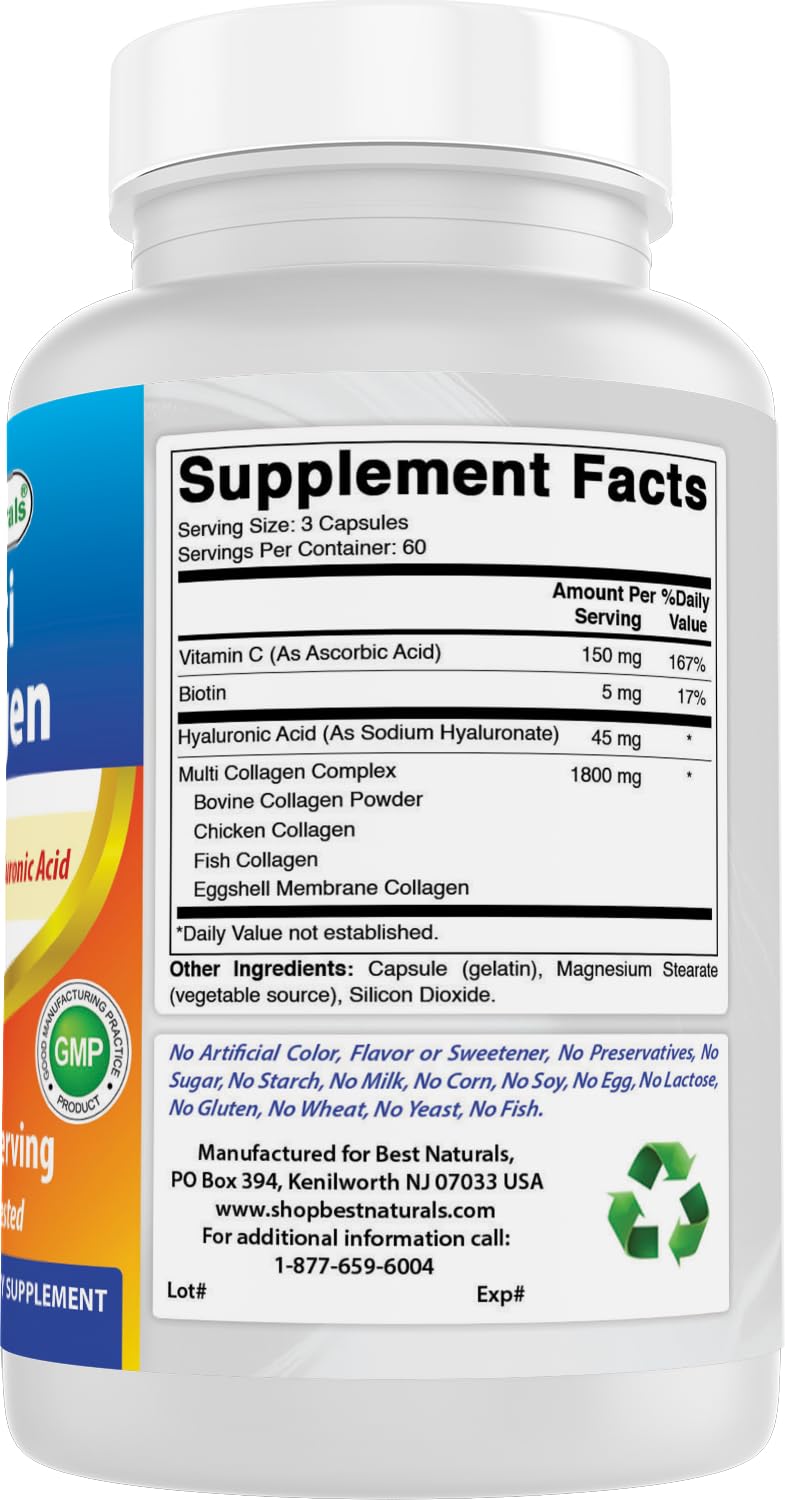 Best Naturals Multi Collagen Pills 2000mg - 180 Capsules - image 6