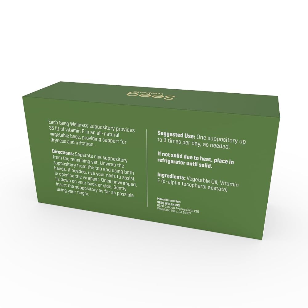 Seeq Wellness Vitamin E Suppositories for Vaginal Dryness - 24 Count - image 2