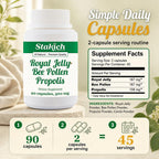 Stakich Royal Jelly Bee Pollen Propolis 500 mg - 90 Capsules - image 5