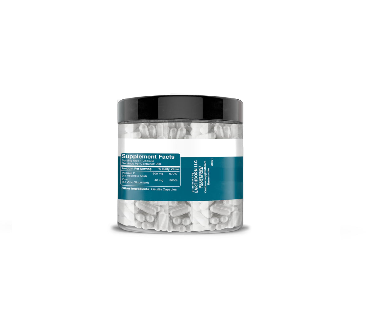 Earthborn Elements Vitamin C + Zinc Gluconate - 200 Capsules - image 2
