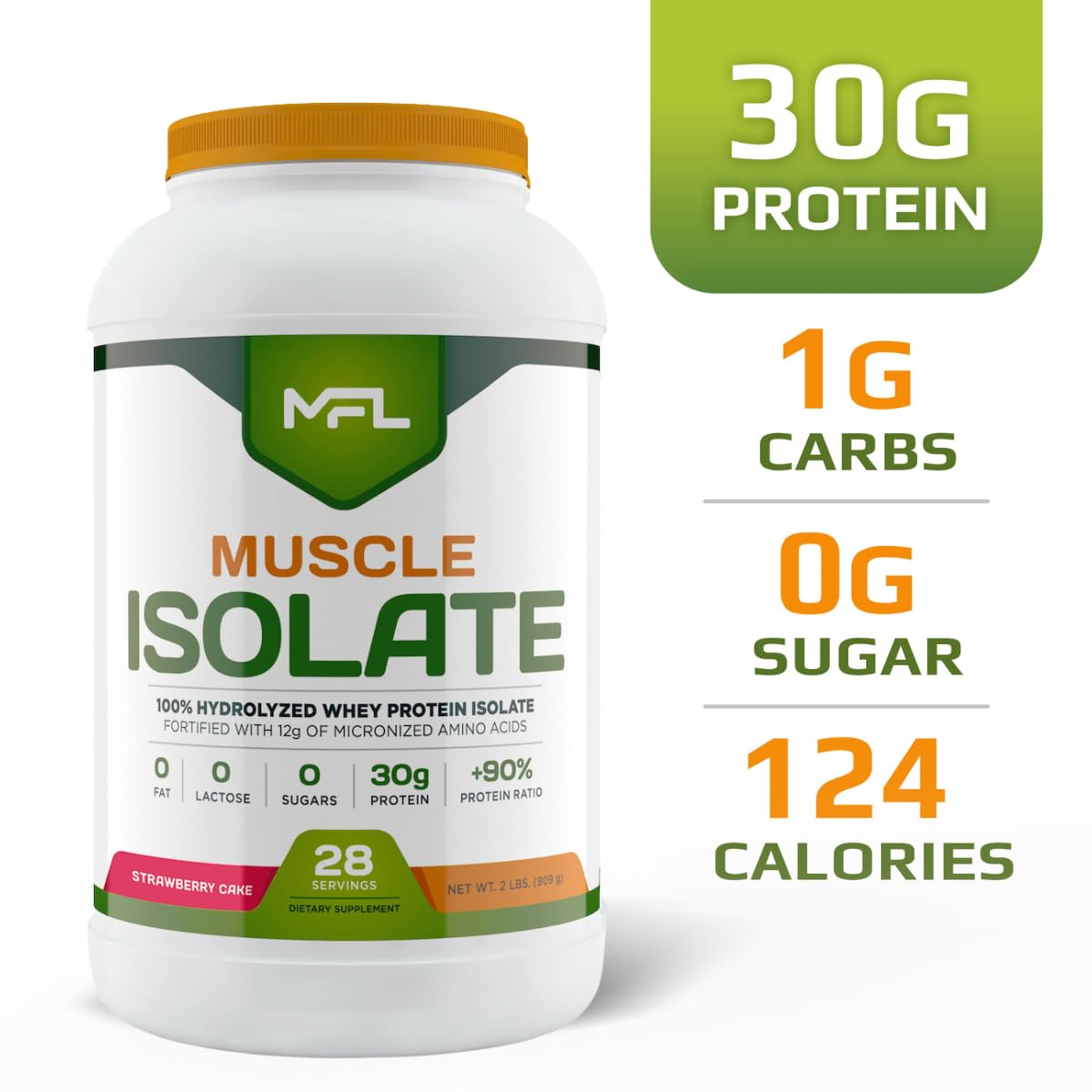 MUSCLE FOOD LABS MFL 100% Isolate Protein l 30g of Protein l 12g