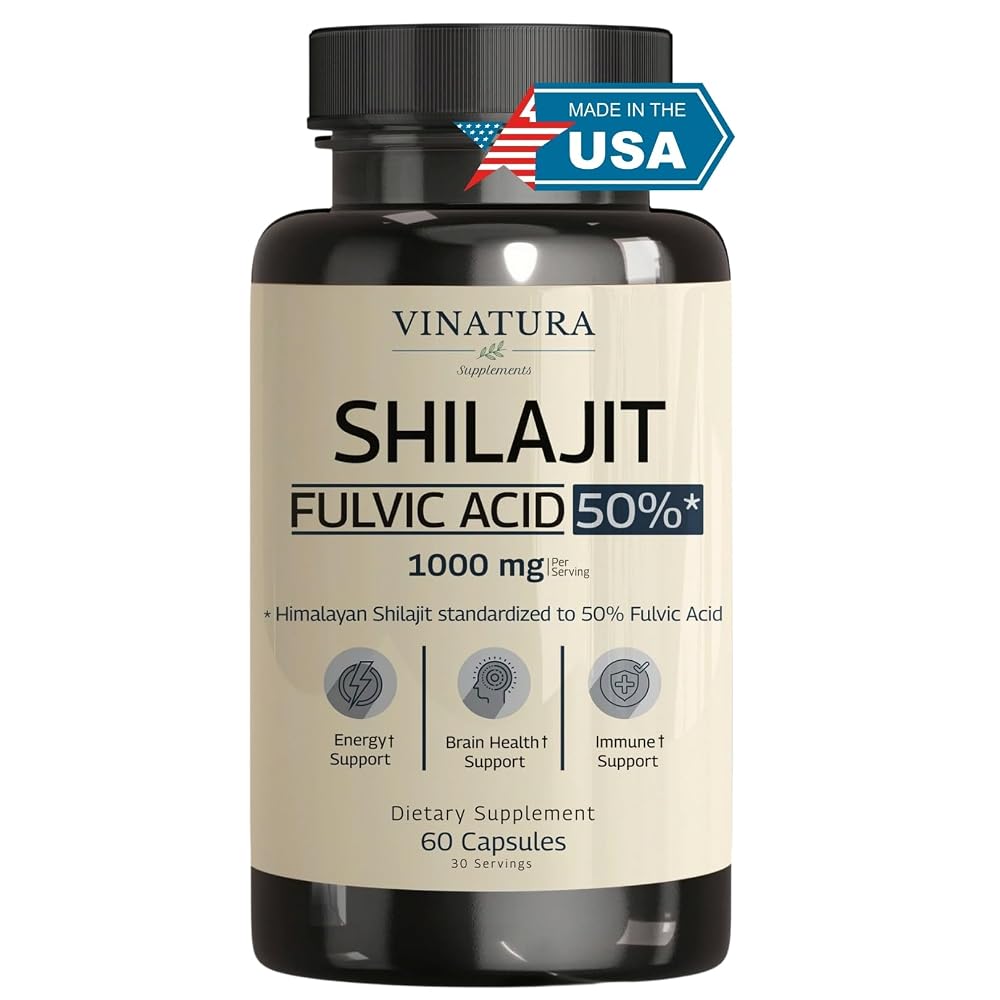 VINATURA Shilajit 1000mg Pure Himalayan - 60 Capsules
