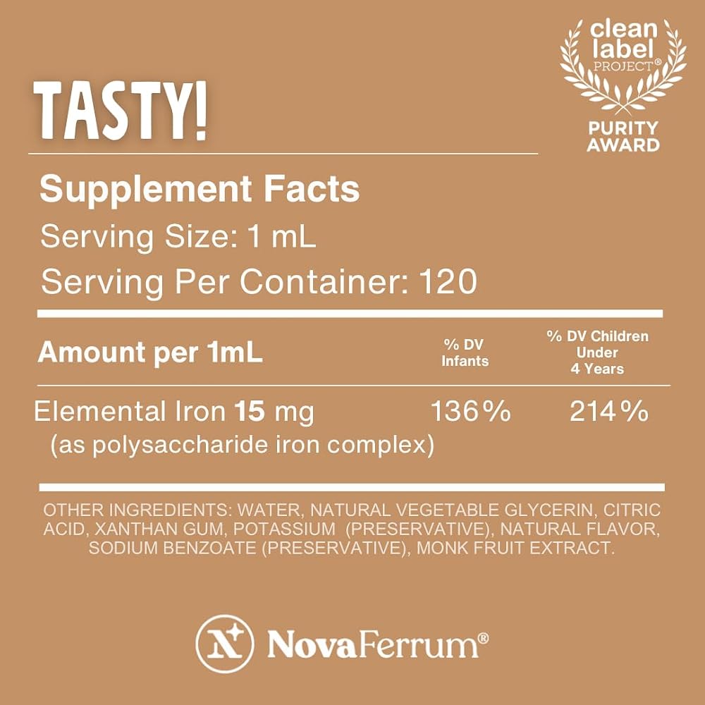 NovaFerrum Tasty Liquid Iron Supplement for Kids - 4 Fl Oz - image 3