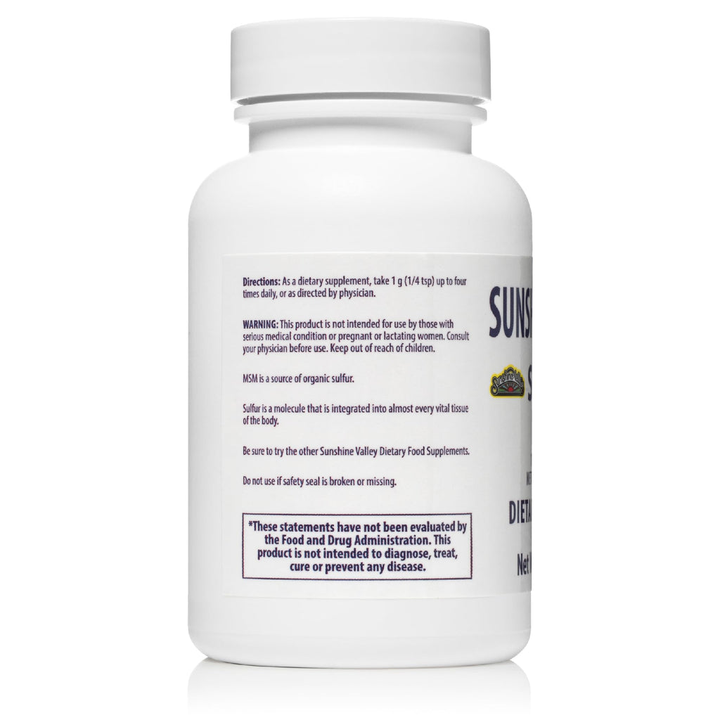 Sunshine Valley Super MSM Powder (Methylsulfonylmethane), Unflavored
