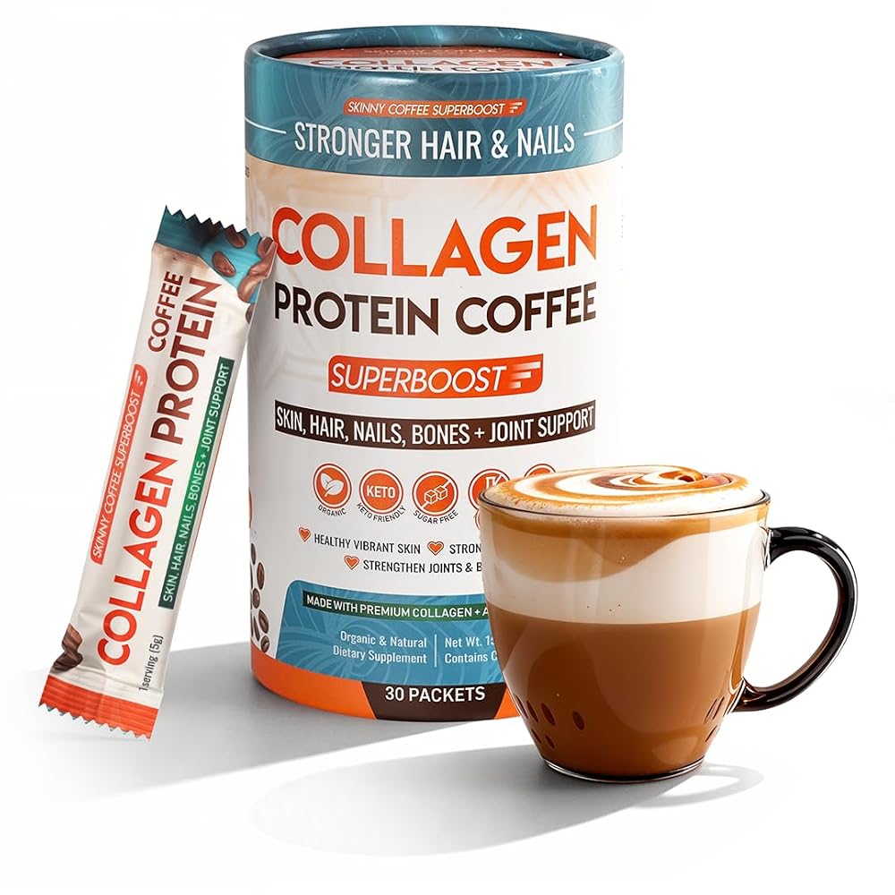 Skinny Coffee SuperBoost Collagen Protein Coffee Powder - 30 Servings
