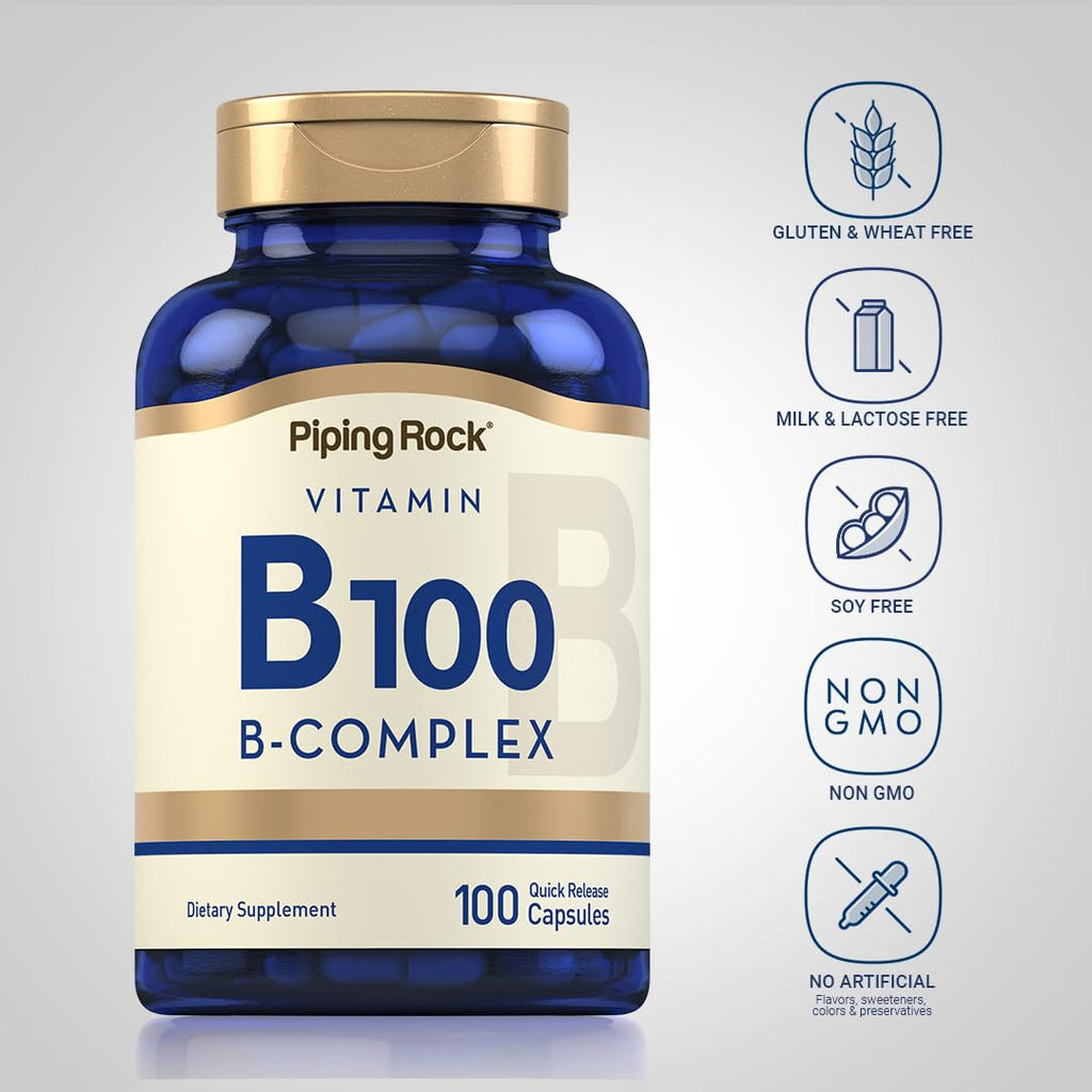 Piping Rock Vitamin B100 Complex - 100 Capsules - image 4