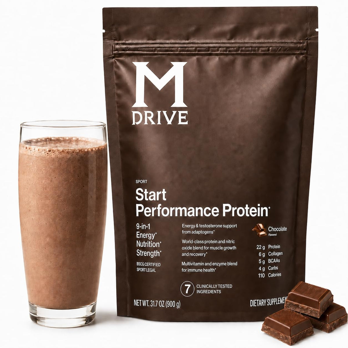 M Drive Start 9-in-1 Protein Shake Chocolate - 30 Servings