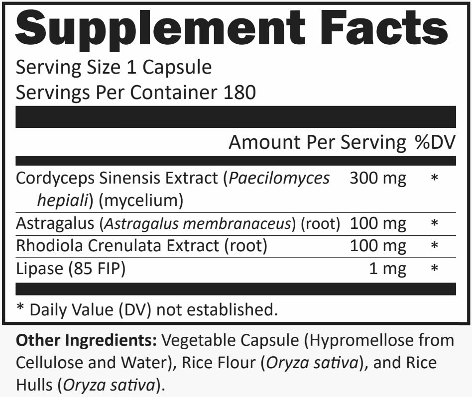 R-Garden Cordyceps Plus Energy Booster - 180 Capsules - image 2