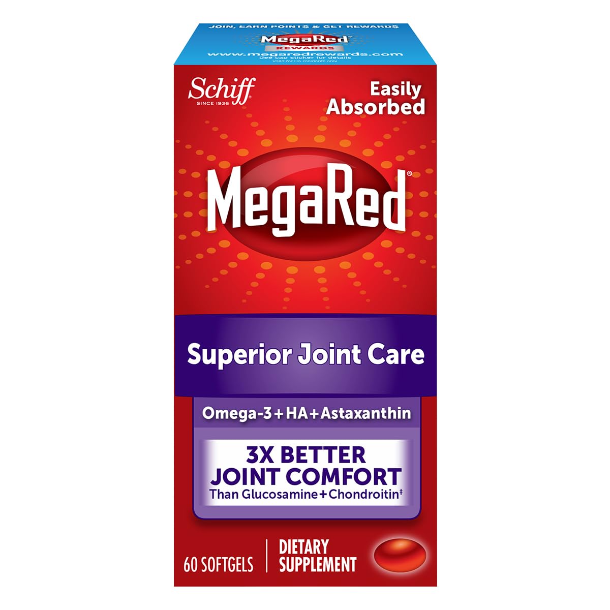 Schiff MegaRed Omega-3 Krill Oil Joint Care - 60 Softgels