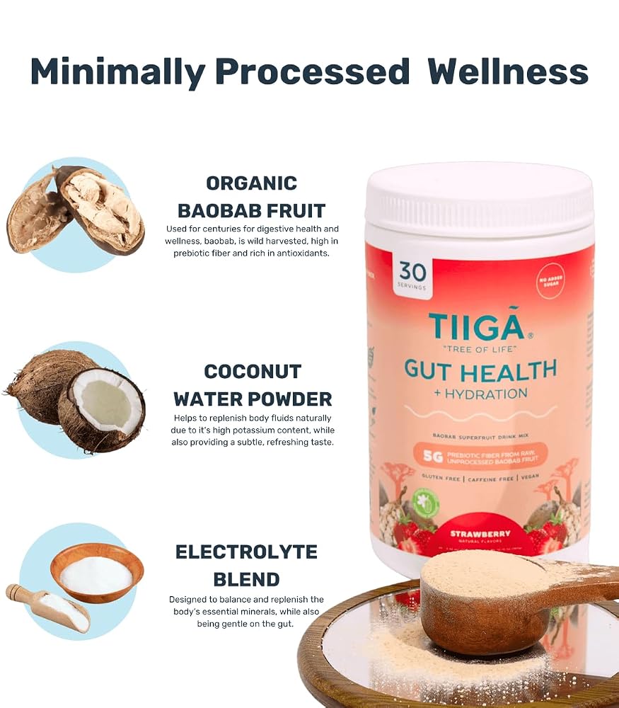 Tiiga Gut Health & Hydration Drink Mix Watermelon - 30 Servings - image 2