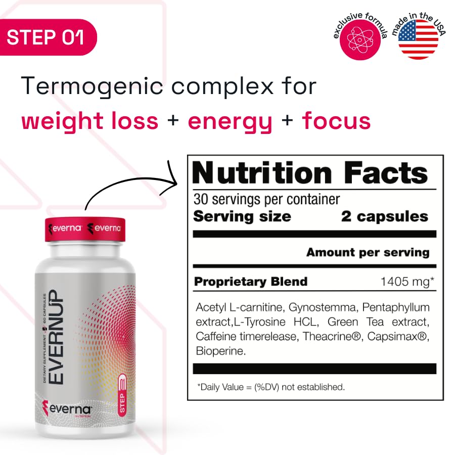 EVERNA EVERNUP Energy and Focus Supplement - 120 Capsules - image 3