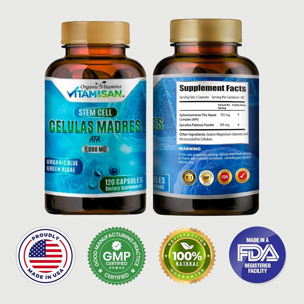 Generic Stem Cell Capsules with Organic Blue Green Algae - 120 Capsules - image 5