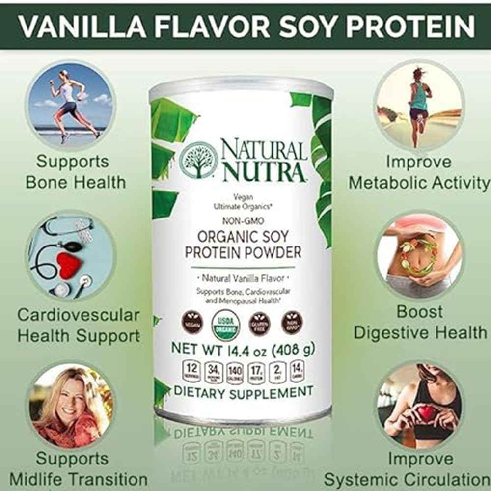 Natural Nutra Vegan Soy & Grass-Fed Whey Protein Powders