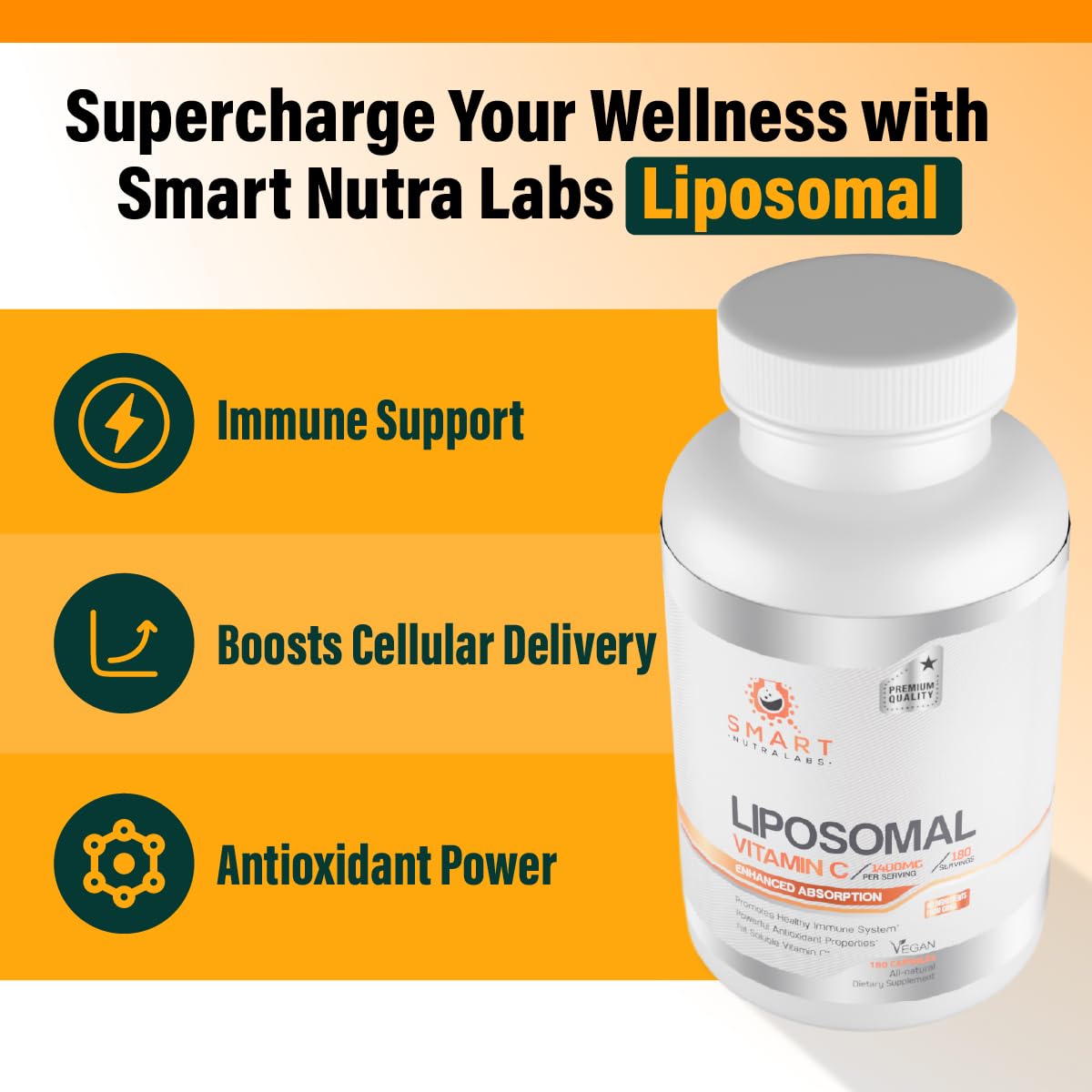 Smart Nutra Labs Liposomal Vitamin C 1400mg - 180 Capsules - image 5
