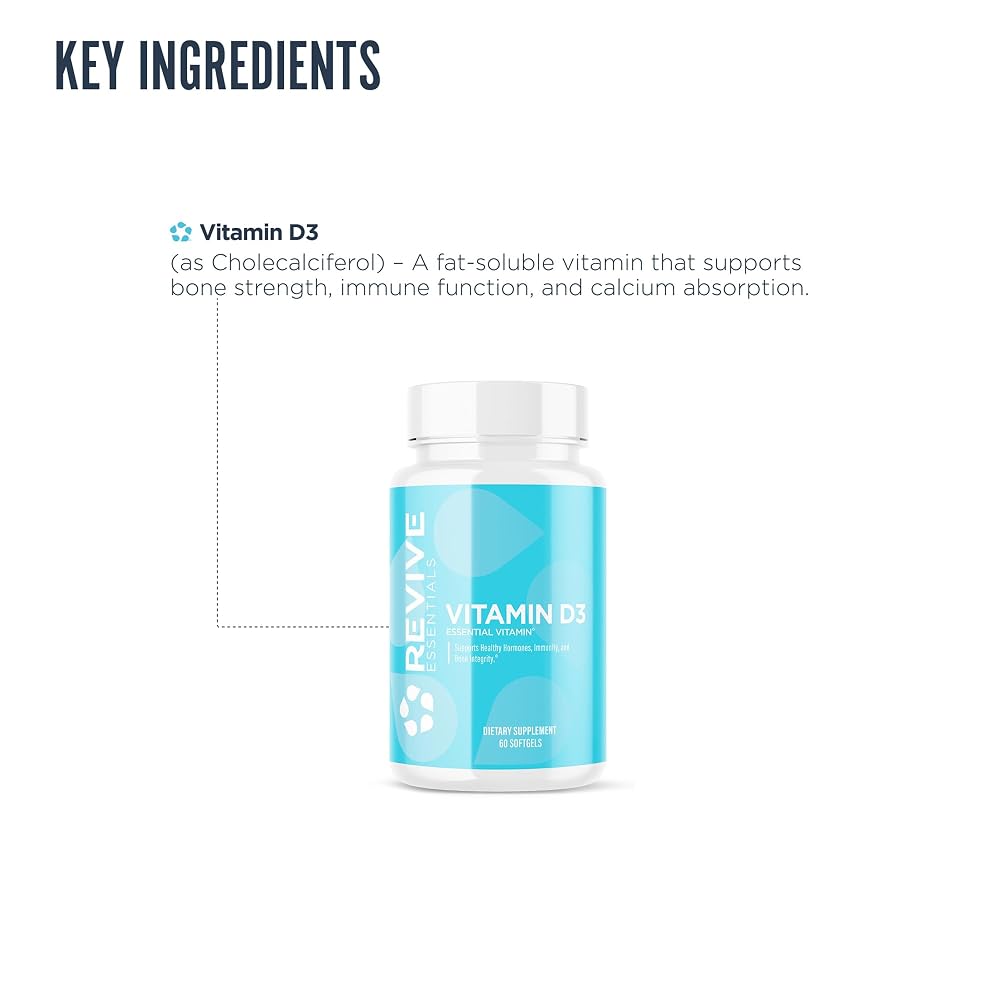 Revive MD Vitamin D3 5000 IU Immune Support - 60 Softgels - image 4