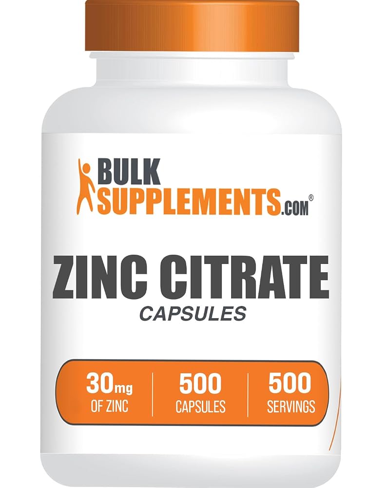 BulkSupplements Zinc Citrate 30mg - 500 Capsules