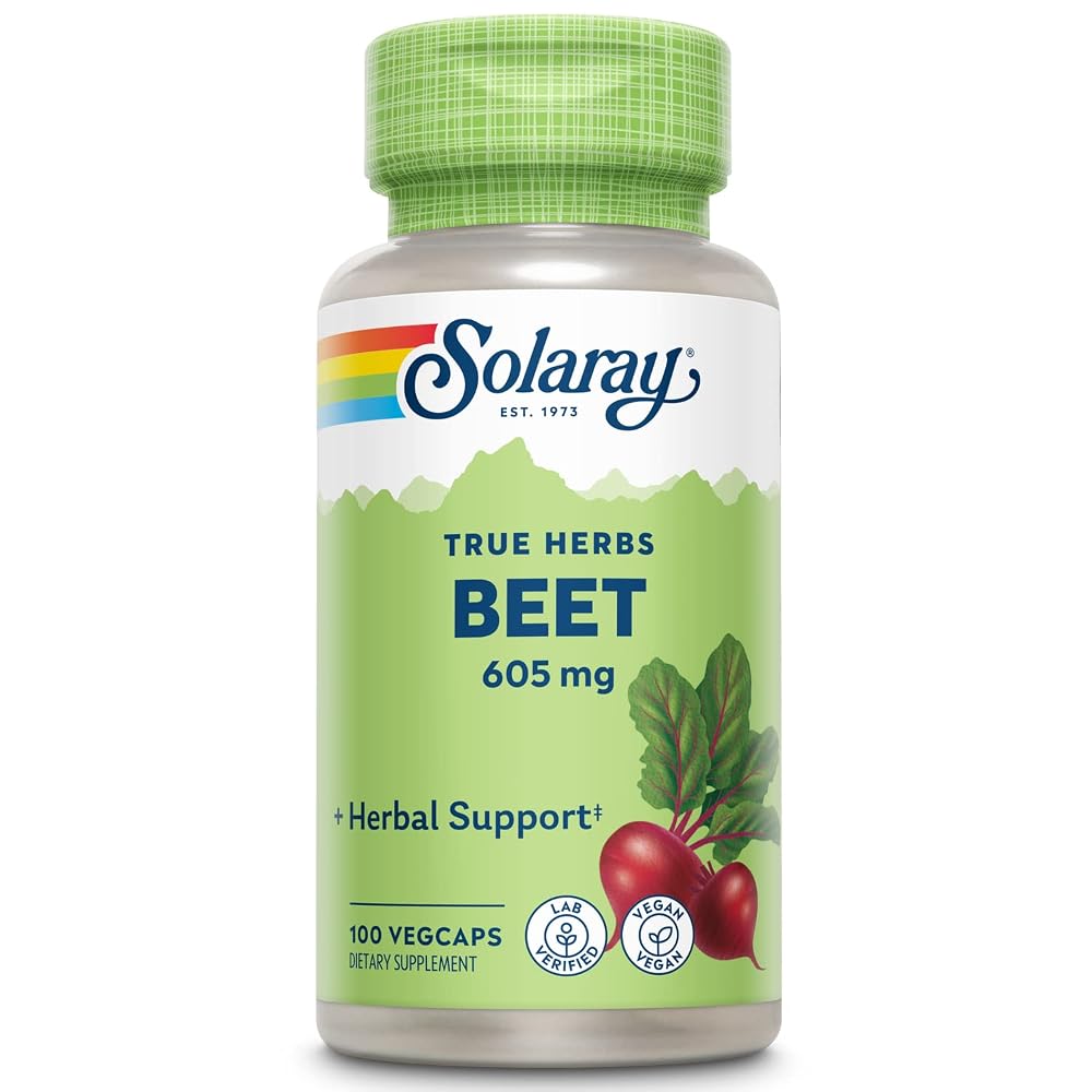 SOLARAY Beet Root 605mg Cardiovascular & Athletic Support - 200 Capsules