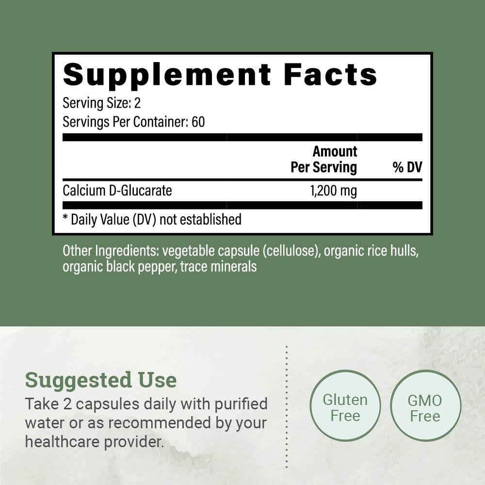 Earth Harmony Naturals Calcium D-Glucarate 1200mg - 120 Capsules - image 3
