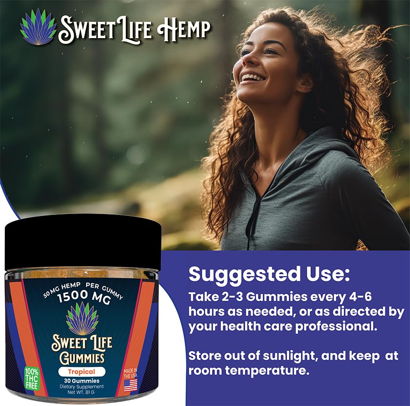 Sweet Life Hemp Gummies Tropical Flavour Peace & Relaxation - 30 Count - image 4