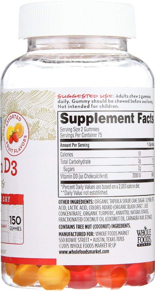 365 by Whole Foods Market Vitamin D3 Gummies - 150 Count - image 4