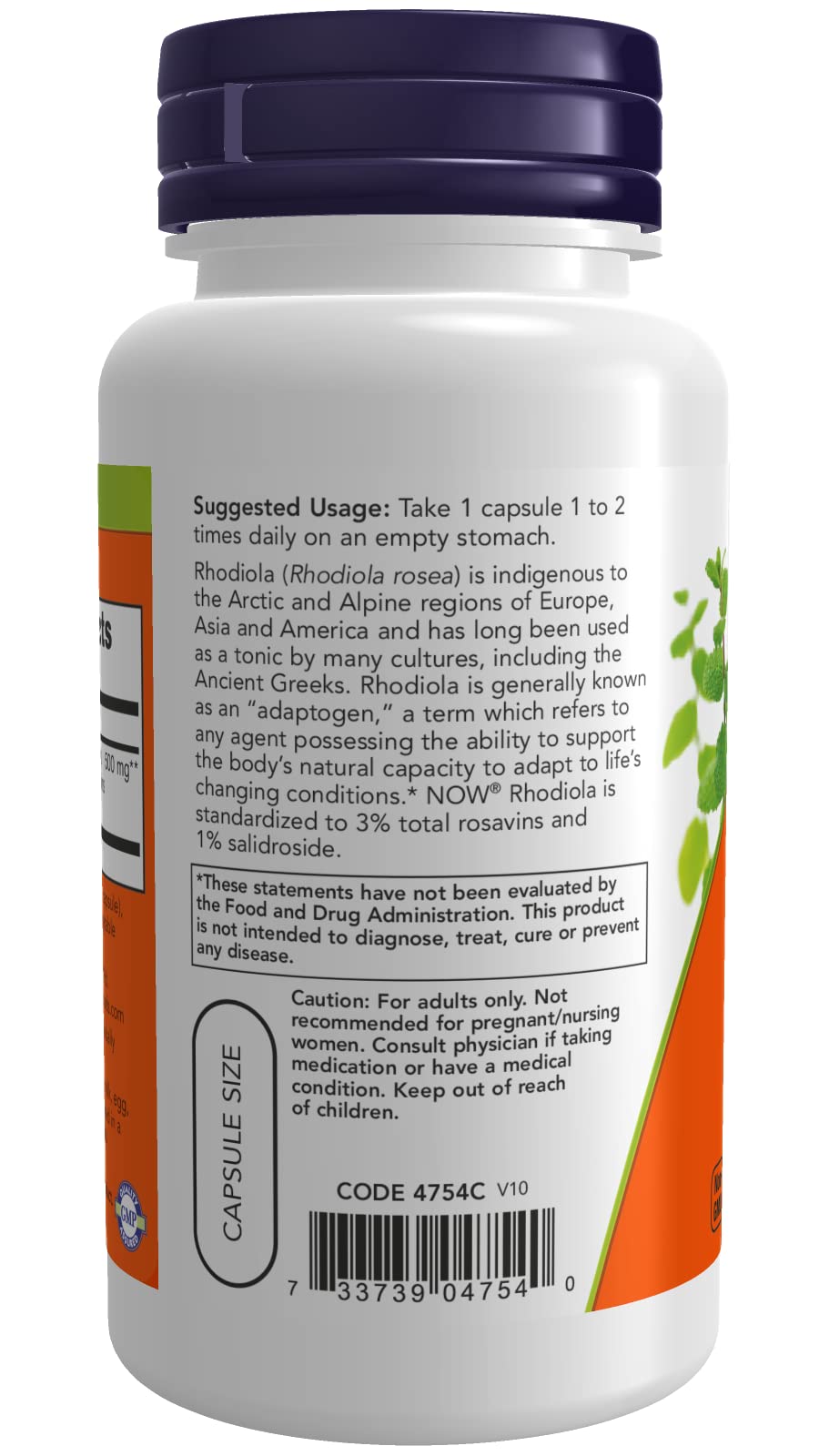 Now Foods Rhodiola 500 mg Adaptogen - 60 Vegetarian Capsules - image 3
