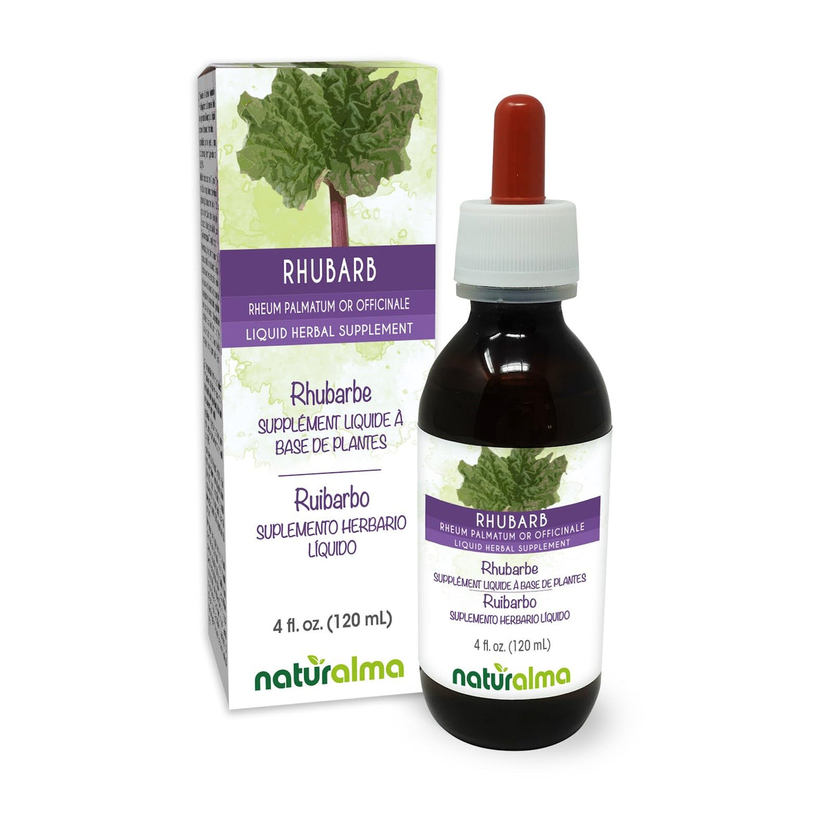 Naturalma Rhubarb Root and Rhizome Herbal Tincture - 4 fl oz