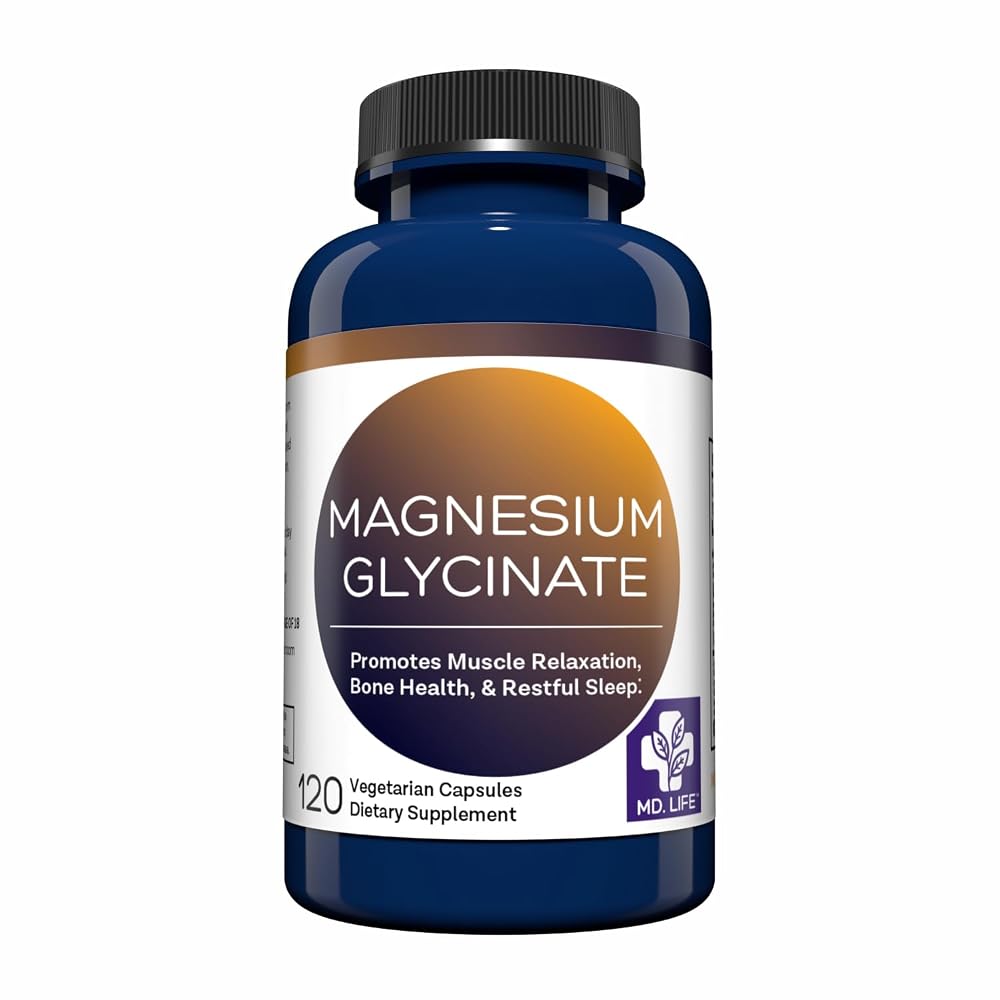MD.LIFE Magnesium Glycinate Supplement - 120 Capsules