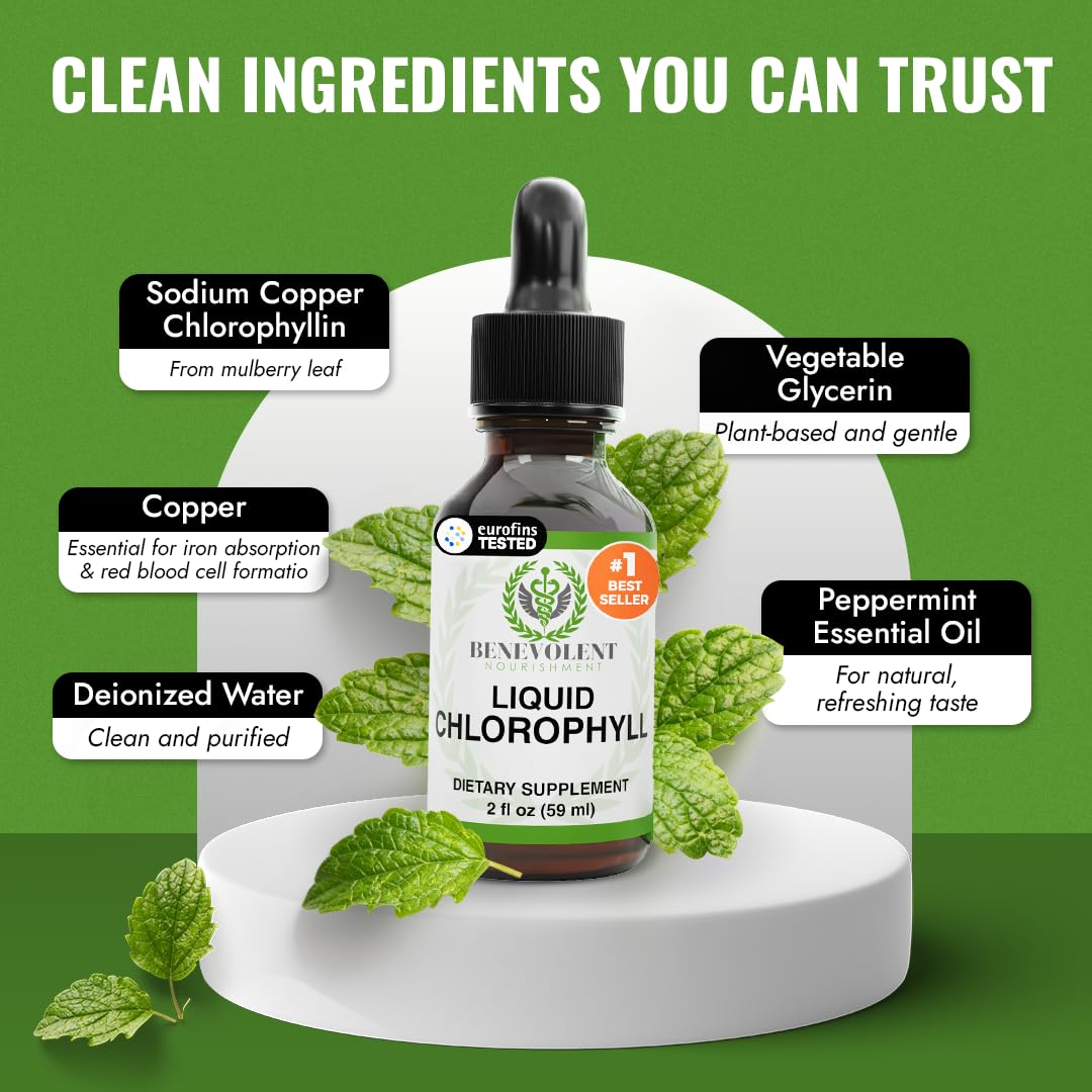 Benevolent Nourishment Chlorophyll Liquid Drops Peppermint - 2 Fl Oz - image 7