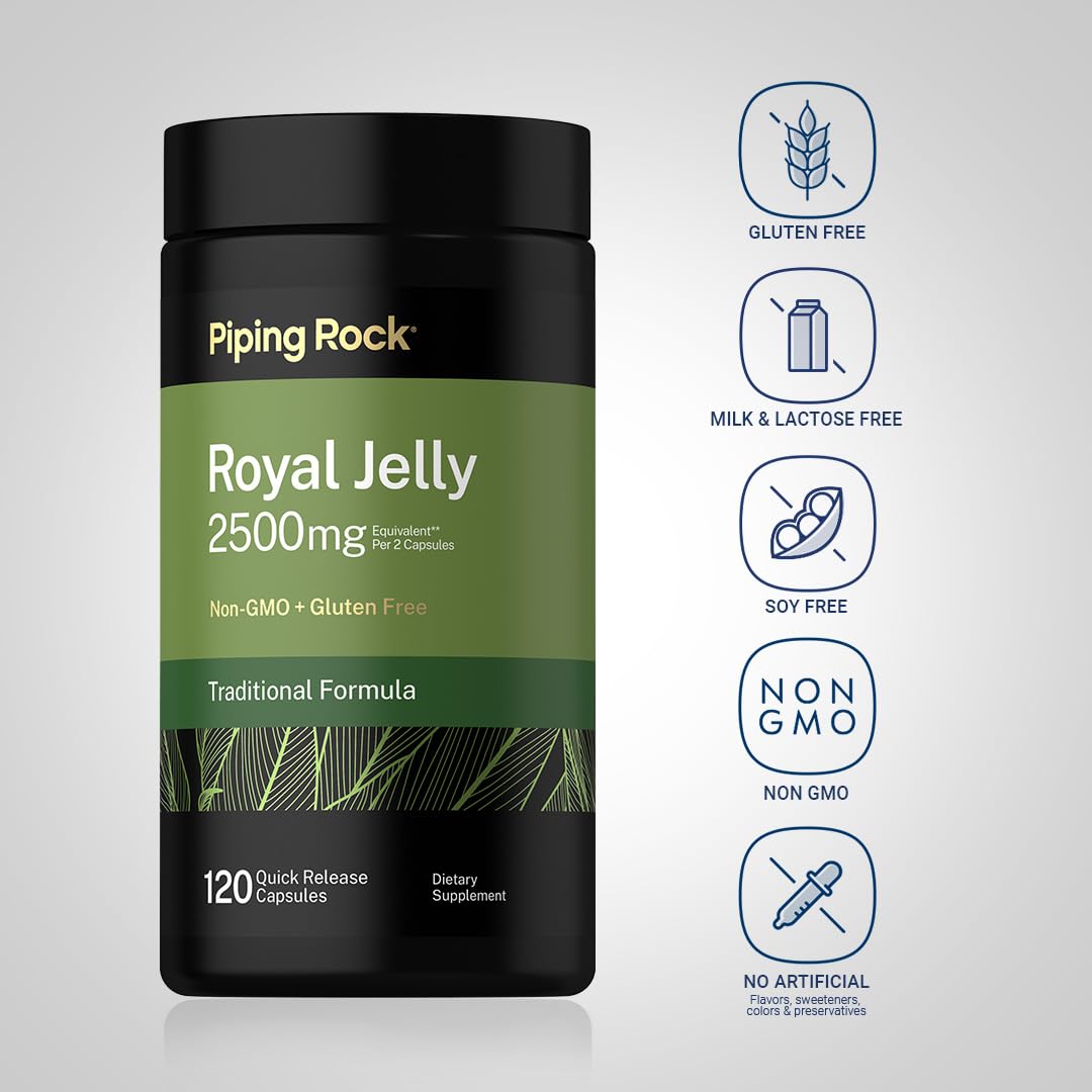 Piping Rock Royal Jelly Capsules - 120 Count - image 3