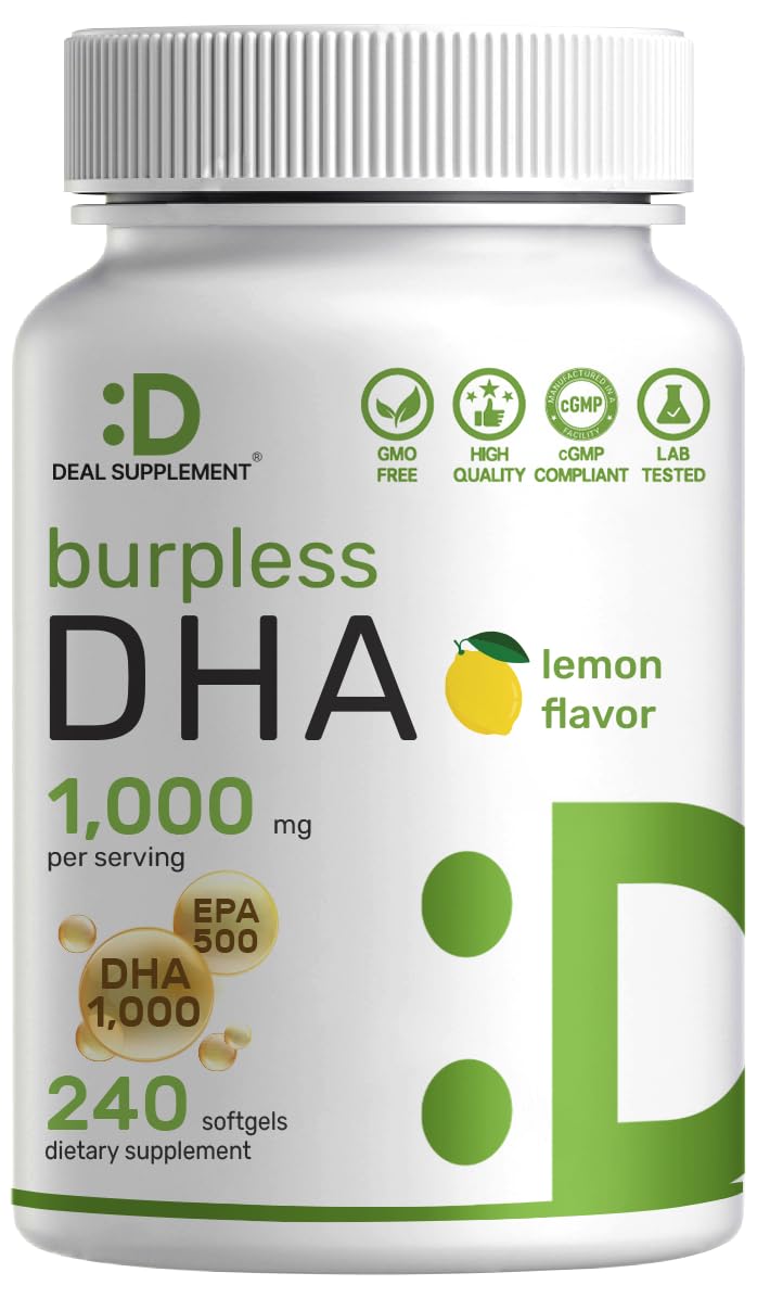 DEAL SUPPLEMENT DHA 1000mg Omega-3 Fish Oil - 240 Softgels