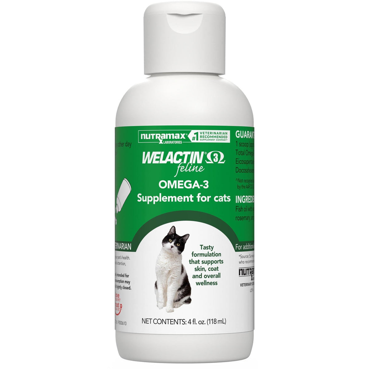 Nutramax Welactin Omega 3 Fish Oil for Cats - 4 Fl Oz