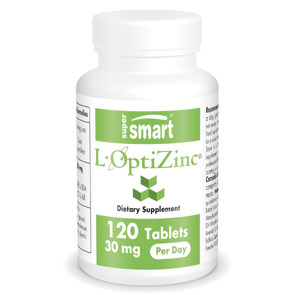 Supersmart L-OptiZinc 30mg Zinc Methionine Supplement - 120 Tablets