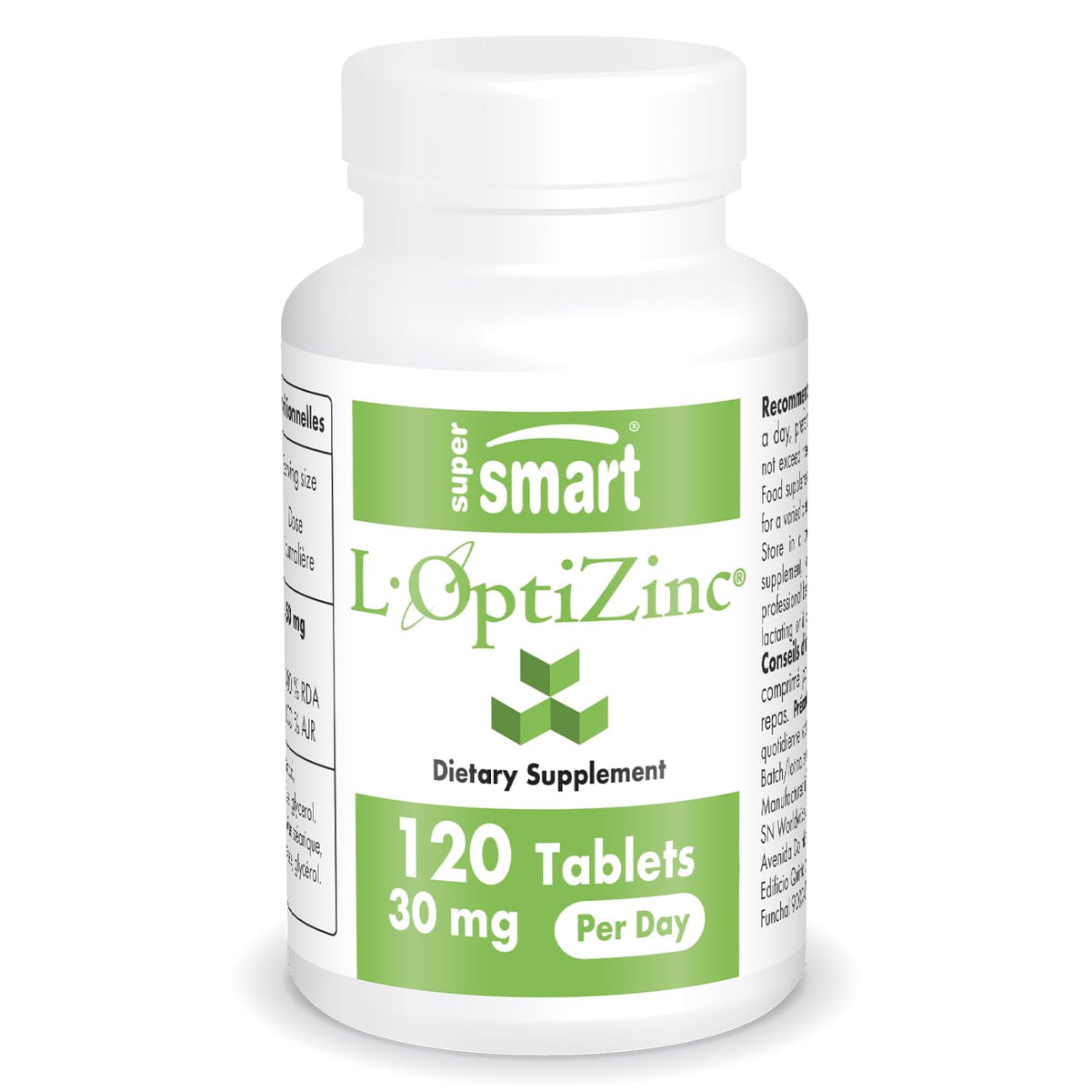 Supersmart L-OptiZinc 30mg Zinc Methionine Supplement - 120 Tablets