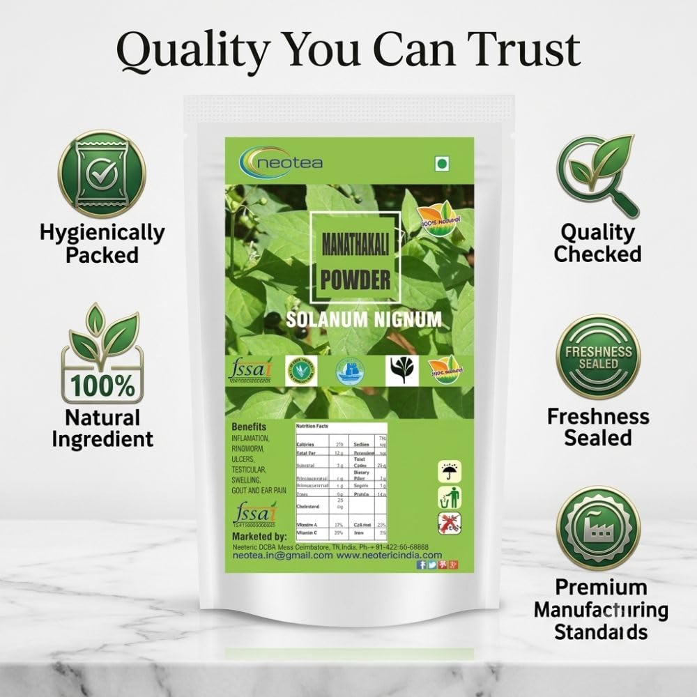 neotea Manathakkali Leaf Powder Herbal Supplement - 300g - image 5