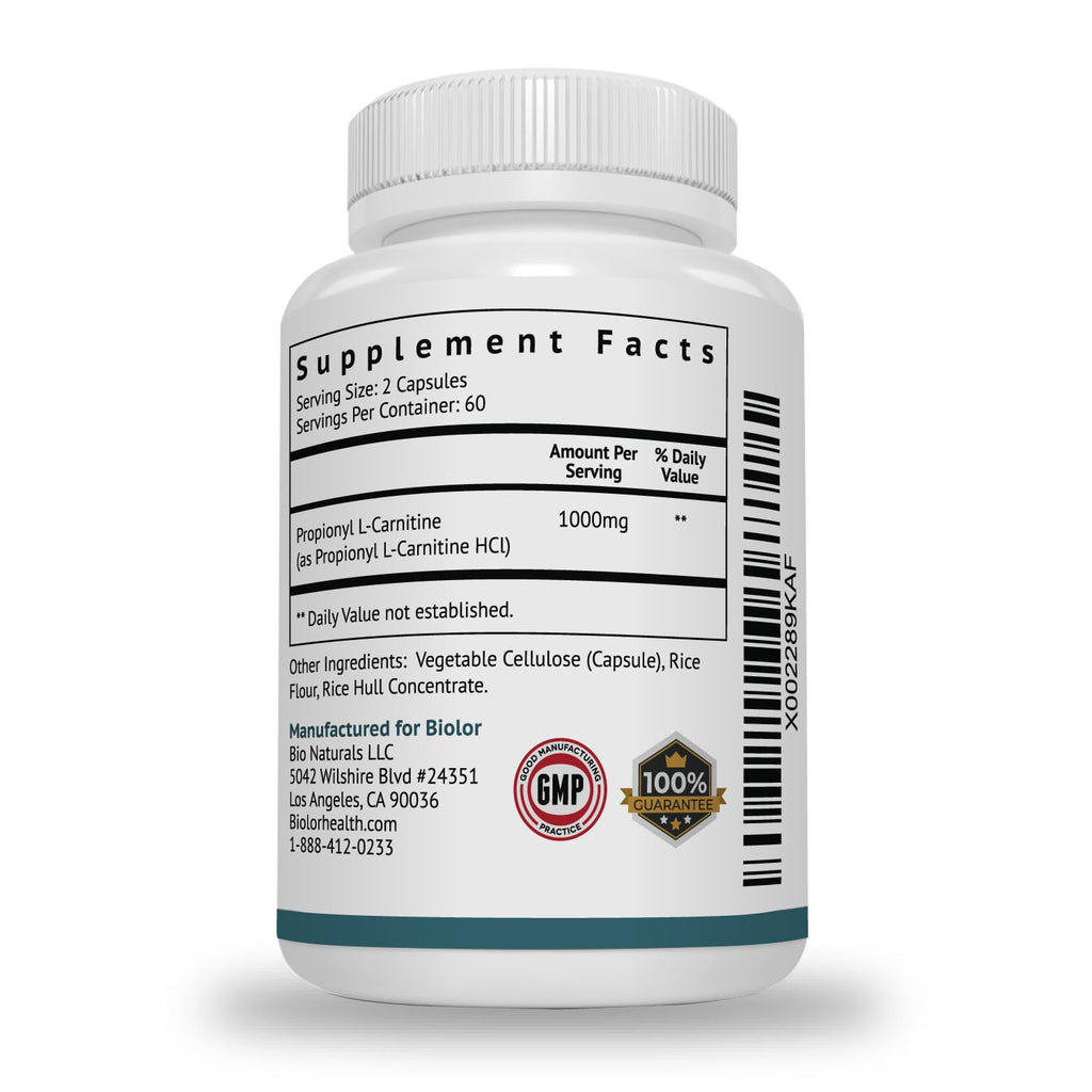 Biolor Propionyl-L-Carnitine Blood Flow Support - 120 Capsules - image 8